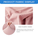 Daunkang Futon Cover Slipcover Removable Armless Sofa Bed Slipcovers Full Size with Skirt Ruffled Knitted Futon Sofa Cover Furniture Bed Protector with Elastic Bottom M Pink Daunkang