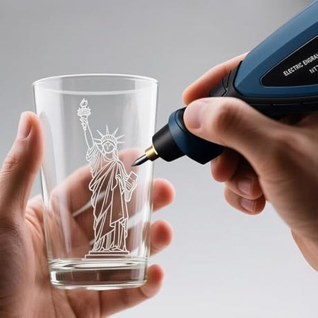 Engraver Pen, 25W 6 Speed Engraving Pen for Metal, Wood, Glass and Plastic, Handheld Engraving Etching Tool with Tungsten Carbide Steel Bit and Hex Key faxhool