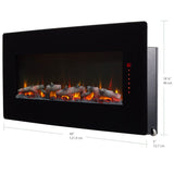 Dimplex Winslow Wall Mounted Electric Fireplace, 48" Inch, Black, 1400W - Modern Wall Electric Fireplace with Heater, Multiple Media Options, Remote Control - Slim Fireplaces for Living Room, Bedroom DIMPLEX