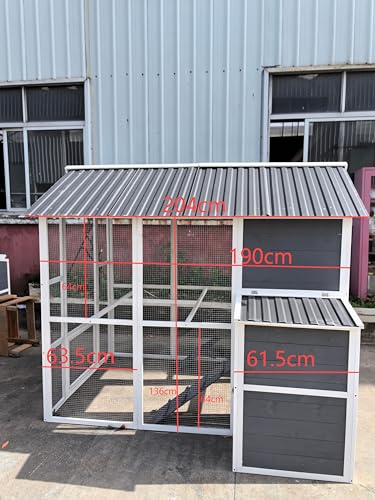 YOPTO Chicken Coop for 10 Chickens,Extra Large Wooden Chicken House Outdoor Nest Box Hen Houses with 2 Chicken Nesting Boxes,Poultry Pet Hutch w/Walk in Desgin,Ramp and Run,Waterproof Roof YOPTO