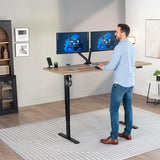 VIVO Electric 71 x 30 in Standing Desk, Touch Screen Adjustment, 220 lb Frame Support, 2E Series, Reclaimed Wood Top Black Frame, DESK-KIT-2E71P VIVO