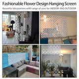 Stepstall 12 Pcs PVC Hanging Room Divider,Thick Decorative Flower Design Room Divider Partitions Panel Screen for Decorating Bedroom Dining Kitchen Office Studio Restaurant Hotel Decor（White） Stepstall
