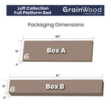 Grain Wood Furniture Loft Full Size Solid Wood Bed, Acacia Grain Wood Furniture