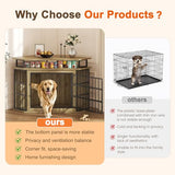 51" Corner Dog Crate Furniture, Wooden Dog Kennel Furniture with 2-Tier Shelves, Decorative Wood Dog House for Small/Medium/Large Dog, Space-Saving Dog Cage for TV Stand（Oak） VONZOY
