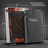 STOPBOX Gun Safe Alternative - Tactical Handgun Storage, Instant Access Portable Gun Case, TSA Compliant Gun Lock Box for Quick Handgun Access | RUSTIC FLAG + BLACK (2 Pack) | Full + Compact STOP BOX