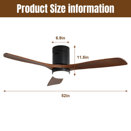Indoor Ceiling Fan With Lights, Reversible DC Motor, Remote Control - Black HouseOfZazla