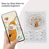 JOINRUN Beginner Embroidery Kit for Adults, Fox Cross Stitch Kits with 7.9" Hoop, Threads, Needles, Learn Stitches with Pre-Printed Patterns, Video Tutorial, DIY Needlework Craft Gift for Women