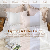 JOLLYVOGUE White Twin Size Comforter Set, 2 Pieces Seersucker Lightweight Fluffy Bedding Set, Twin Ruffle Comforter, All Season Soft Microfiber Shabby Chic Bed Set JOLLYVOGUE