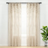 Lush Decor Boho Macrame Leaf Cotton Window Curtain Panel Single 40" W x 84" L Neutral - Macrame Curtains for Windows - Room Divider - Boho Wall Decor Lush Decor