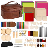 Laser Engraving Materials Kit, 185Pcs Laser Engraving Blank Supplies for Art and Craft, Laser Engraver Accessories Suitable for Both Engraving Pens & Laser Engravers K KERNOWO