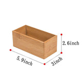 PRATIQUE Bamboo Drawer Organizer - Kitchen Utensil Organizer Silverware Tray Cutlery Holder，Office Desk Supplies and Accessories (5.9x3x2.6 inch) PRATIQUE