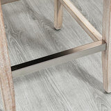 HOMCOM Counter Height Bar Stools Set of 2, 27" Seat Height Upholstered Barstools, Farmhouse Kitchen Island Stools with Nailhead-Trim, Tufted Back and Wooden Legs, Light Gray HOMCOM