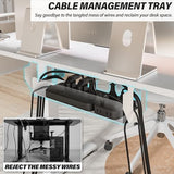 Kingant Standing Desk Height Adjustable Small Electric Stand Up Desks [35 x 20 Inch] - Ergonomic Sit Stand Desk Rising Desks for Home Office Computer Desk Stand Desk Workstation with Cable Management Kingant