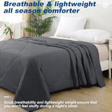 bedsmile Cooling Comforter Queen Size, Double-Sided Cold Tech Fabric Quilted Bed Comforters Cooling Blanket for Hot Sleepers, Breathable Lightweight Summer Bedding, All-Season Ice Blanket, Dark Gray bedsmile