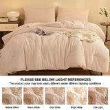 LLanCL 3D Jacquard Design Comforter Set, Ultra-Soft Warm King Size Sherpa Fur Plush 3-Pieces Sets Luxury Cozy Bedding with 2 Pillowcases (104"x90", Cream White) LLanCL