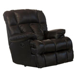 Catnapper Boyd Power Lay Flat Chaise Recliner in Brown Top Grain Italian Leather Catnapper