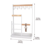 ProCase Jewelry Organizer Stand Necklace Holder, 4-Tier Tower Rack with Earring Tray, 10 Hooks Necklaces Hanging Small Jewelry Display Storage Tree for Bracelets Rings Watches -White ProCase