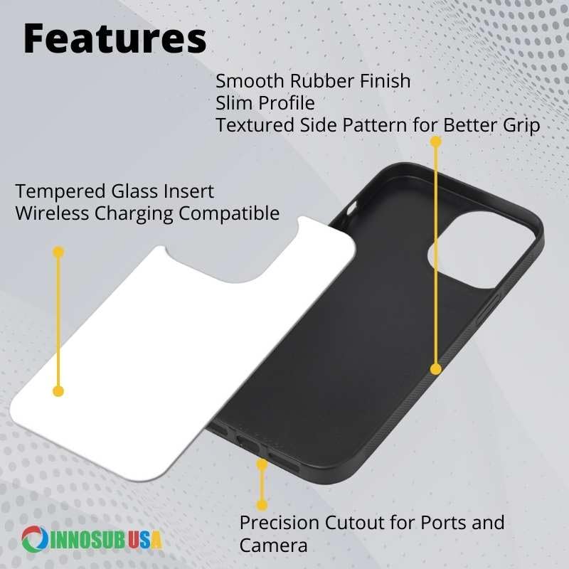 INNOSUB 5-Pack White Sublimation iPhone 15 Pro Max Cases with Aluminum Inserts, Rubber Protective Cases for Custom Designs, Ideal for Heat Press Printing INNOSUB