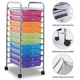 Giantex 10 Drawer Rolling Storage Cart Scrapbook Paper Office School Organizer (Multicolor) Giantex