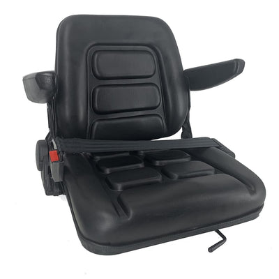 YILIKISS Universal Adjustable Forklift Seat with Safety Belt and Armrest,Adjustable Backrest Tractor Seat Replacement for Tractor Excavator, Skid Loader, Backhoe Dozer Telehandler