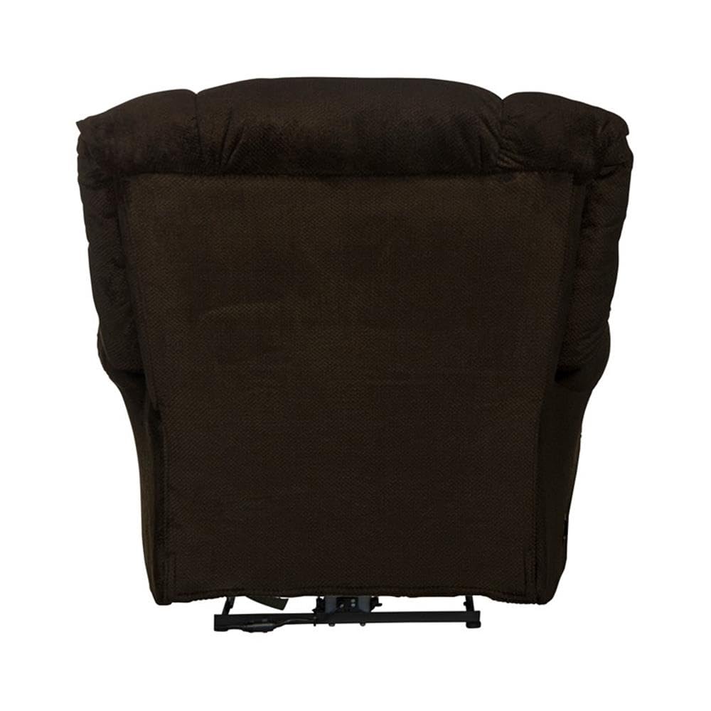 Catnapper Johnson Power Lay Flat Recliner in Brown Polyester Fabric Catnapper
