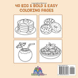 Food & Snacks: Bold & Easy Coloring book (Easy and Bold Coloring Book) WoodArtSupply