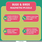 Mudpuppy Bugs & Birds - Tri Fold Magnetic Puzzles Featuring Two 20 Piece Bugs and Birds Themed Artwork Mudpuppy
