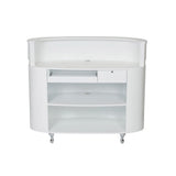 Dir Reception Desk, Receptionist Area Counter, Office Desk with LED Lights Star Ferry, White Dir
