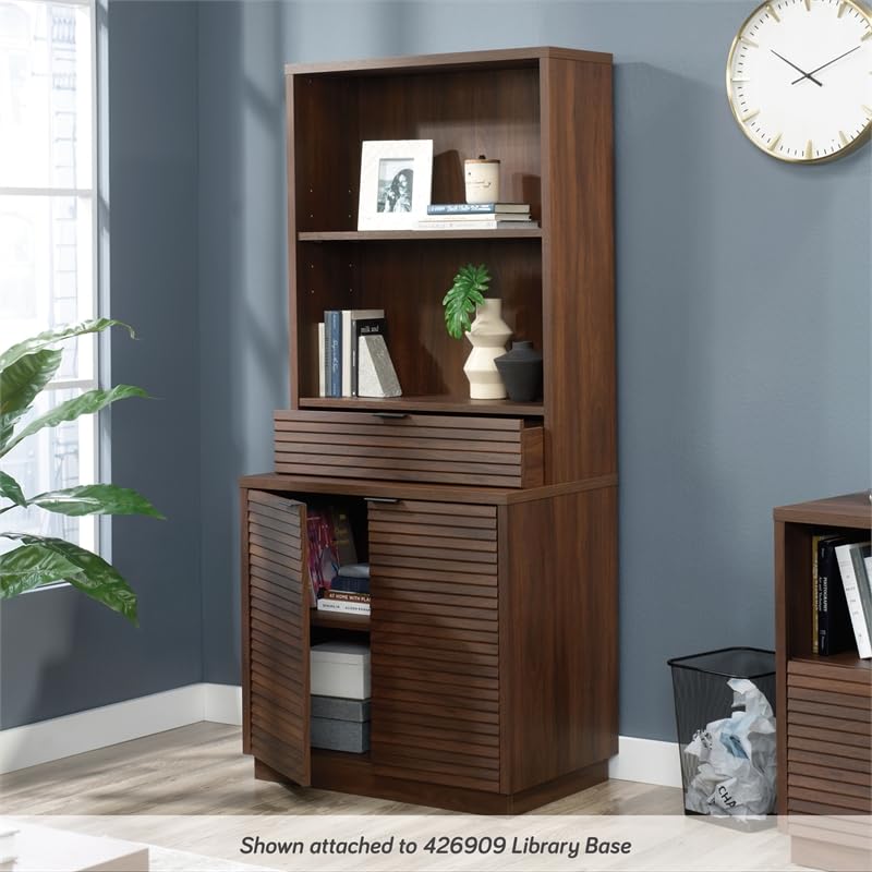 Sauder Englewood Engineered Wood Library Hutch in Spiced Mahogany Sauder