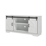Panana Bar Cabinet with Barn 2 Sliding Doors Buffet Farmhouse Storage Cabinet TV Stand (White Cabinet) Panana