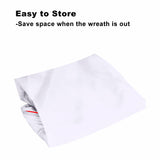36" Christmas Wreath Storage Container Bag - Christmas Extra Large Garland Wreath Storage Container - Reinforced Wide Heavy Duty Handle & Double Sleek Zipper - Protect Your Party Decorations- White TQS