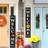 LOTKEY Interchangeable Welcome Sign for Front Porch Standing LOTKEY
