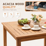 Greesum 5 Piece Patio Dining Set Outdoor Solid Wood Furniture for Yard, Garden, Porch w/Square Tabletop & 4 Chairs, White Greesum