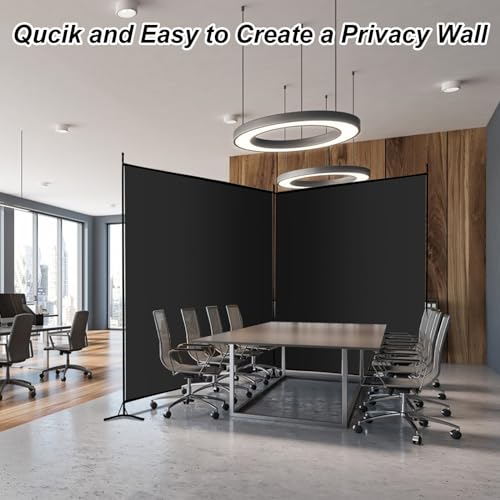 Carivia Single Large Panel Room Divider, 6 Ft Tall Privacy Screen Room Divider,Freestanding Room Partition Wall Divider,Lightweight Room Divider Screen for Home Office,69''W x 70''H, Black Carivia