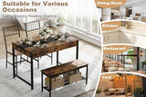 IDEALHOUSE Dining Table Set for 4, Small Kitchen Table and 2 Chairs for 4 with Bench, Breakfast Nook Rectangular Farmhouse Table Set, Space Saving Kitchen Table Set with Storage Drawers, Retro Brown IDEALHOUSE