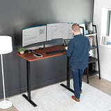 VIVO Electric 60 x 24 in Standing Desk, Memory Height Adjustment, 1B Series, Holds 220 lbs, One-Piece Dark Walnut Top, Black Frame, DESK-KIT-1B6D VIVO
