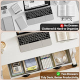 Height Adjustable Standing Desk with 2 Drawers, Small Sit Stand Up Desk with Wheels, Portable Rolling Desk for Walking Pad Treadmill, Computer Office, Adjustable 31.5"-43.3", White, Upgraded Stable Jsskeeim