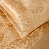 Raytrue-X Luxury Silk Bedding Comforter Sets, Gold Jacquard Lightweight Comforter Quilt, All Season Ultra Soft Microfiber Twin Comforter Set Matching 2 Pillow Shams(Twin/Twin XL, 3 Pieces) Raytrue-X
