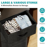 OLIXIS Dresser for Bedroom,8 Storage Fabric Drawers, Metal Frame and Wooden Top, Tall Storage Drawer Dresser for Closet with Easy Pull Handles for Living Room, Entryway, Small Space Black OLIXIS