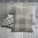 Madison Park King Comforter Set, Removable 100% Cotton Duvet Cover King Size with Insert, Farmhouse Bedding, Textured Stripe Clipped Jacquard Accent, King, Grey 9 Piece Madison Park
