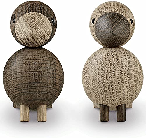 Kay Bojesen Lovely 1 Pair of Figurines 9 cm Song Birds Decoration Wooden, Brown Kay Bojesen