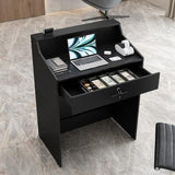 AGATEO Small Reception Desk with Drawer – Front Desk, Checkout Counter & Retail Counter – Cash Register Stand AGATEO