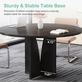 Tribesigns 39" Round Conference Table for 4, Modern Round Meeting Table with Sturdy Base, Small Compact Conference Room Tables for Office, Training, or Negotiation (Black) Tribesigns