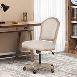 Scilley Upholstered Swivel Office Chair - Beige/Natural Christopher Knight Home