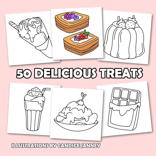 Cute & Sweet Coloring Book: Bold, Easy, and Simple Food Designs for Adults with Cakes, Candies, Ice Cream, Pastries, Desserts, and More! (Bold and Easy Coloring Books) WoodArtSupply