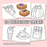 Cute & Sweet Coloring Book: Bold, Easy, and Simple Food Designs for Adults with Cakes, Candies, Ice Cream, Pastries, Desserts, and More! (Bold and Easy Coloring Books) WoodArtSupply