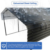 HEYTOWN Metal Carport 13 * 20 FT Heavy Duty Carport Canopy with Galvanized Steel Roof Multi-Use Shelter Outdoor Portable Garage for Car, Boat, Pickup and Tractor HEYTOWN