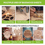 Baccraniate 4 Pack Basswood Sheets 1/8",12"x12" Basswood for Laser Cutting with Smooth Surface,for Laser Cutting,Engraving,Burning,DIY Models,Burning,Painting Baccraniate