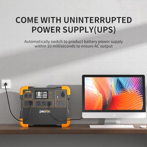 pecron Portable Power Station, E1500LFP Solar Generator 1536Wh, 2200W LiFePO4 Battery Backup, Fast Charging Power Station for Home use, RV, and Outdoor Camping pecron