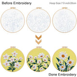 Louise Maelys 3 Sets Flowers Embroidery Kits for Beginners,Cross Stitch Kit for Adults,DIY Needlepoint for Starters Including Florals Pattern, Hoop,Instruction and Threads